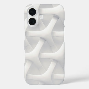 Coques iPhone 16 Blanc géométrique 3D moderne