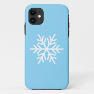 Case-Mate iPhone Case Blanc Moderne Élégant Flocon Nordique Sur Fond Ble