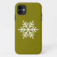 Blanc Moderne Flocon de Neige Nordique sur Olive D