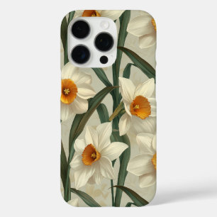 Coques iPhone 16 Pro Blanc Narcisse Floral Spring Botanique