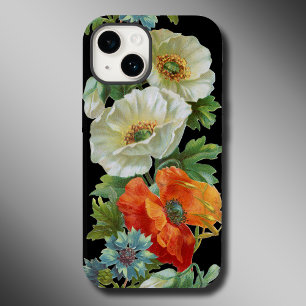 Coques Pour iPhone Blanc Orange Poppies Art Vintage