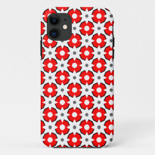Case-Mate iPhone Case Blanc rouge et motif noir