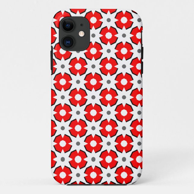 Coques Case-Mate iPhone Blanc rouge et motif noir (Dos)