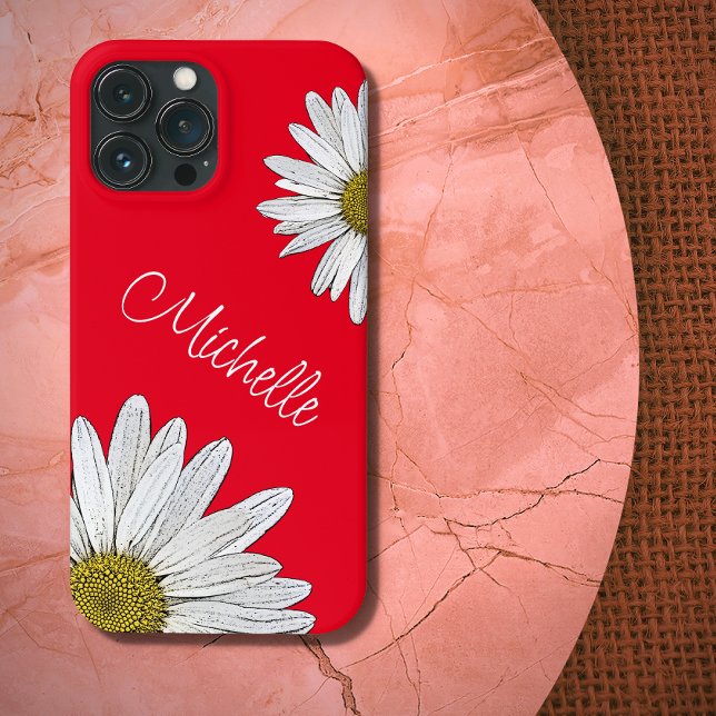 Coques Case-Mate iPhone Blancs marguerites Whimsical Floral Rouge (Créateur téléchargé)
