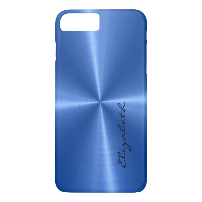 Coques Case-Mate iPhone Bleu acier inoxydable look métallique (Dos)