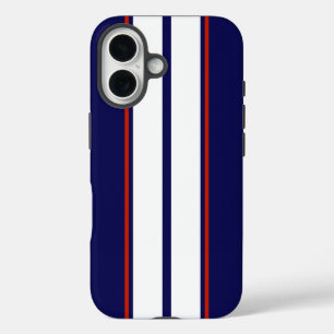 Coques iPhone 16 Bleu, blanc et rouge Classy