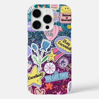 Coques iPhone 16 Pro Bleu brillant moderne aux élégants accents violets