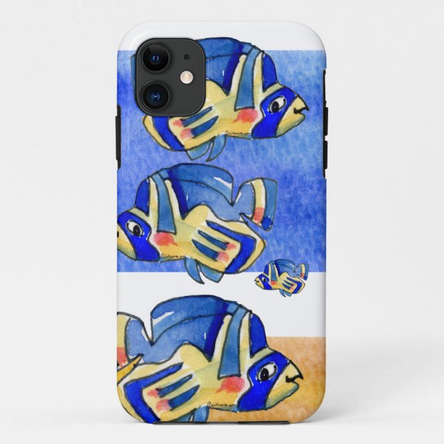 Coques Case-Mate iPhone Bleu Cartoon Papillon Poisson (Dos)