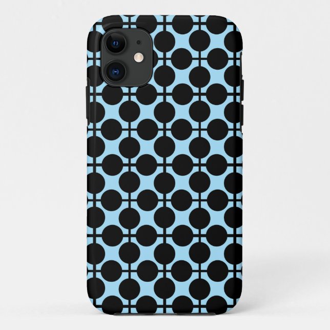 Coques Case-Mate iPhone Bleu clair avec géométrie noire (Dos)