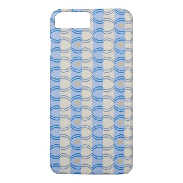 Coques Case-Mate iPhone Bleu courant Tan de Candystripe (Dos)