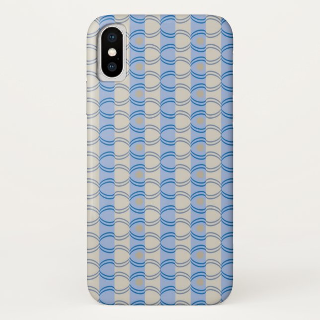 Coques Case-Mate iPhone Bleu courant Tan de Candystripe (Dos)