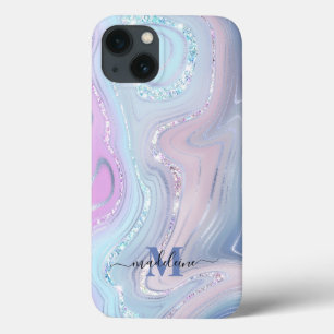 Case-Mate iPhone Case Bleu cristal marbre Iridescente Agate