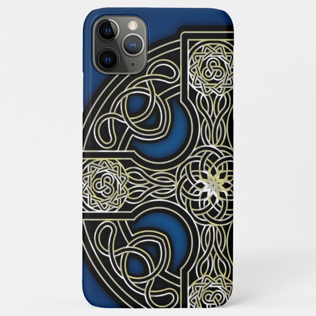 Coques Case-Mate iPhone bleu de croix celtique (Dos)