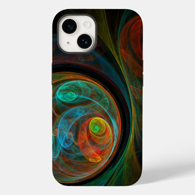 Coques Case-Mate iPhone Bleu de renaissance Art Abstrait (Verso)