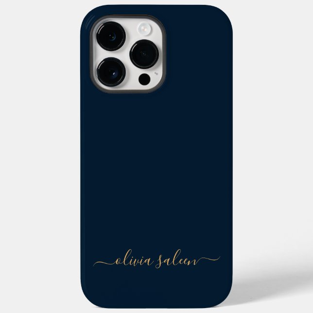 Coques Case-Mate iPhone bleu doré personnalisé (Verso)