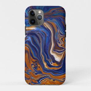 Case-Mate iPhone Case Bleu et cuivre Art moderne Abstrait