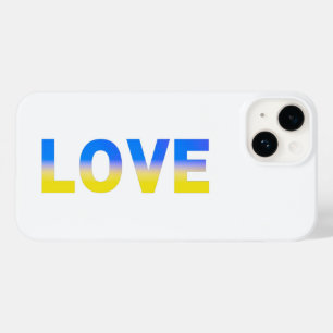Coque Pour iPhone 14 Bleu et Jaune Aimer la paix Ukraine Inspiré modern