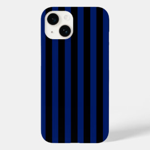 Coque Pour iPhone 14 Bleu et noir bonbons rayés