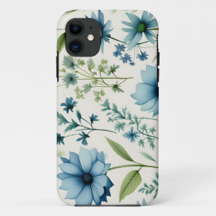 Case-Mate iPhone Case Bleu Et Vert Fleur sauvage Botanique