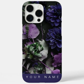 Coques iPhone 16 Pro Max Bleu fleur foncé
