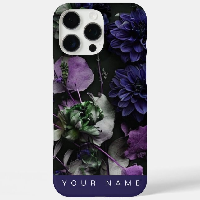 Coques Case-Mate iPhone Bleu fleur foncé (Verso)