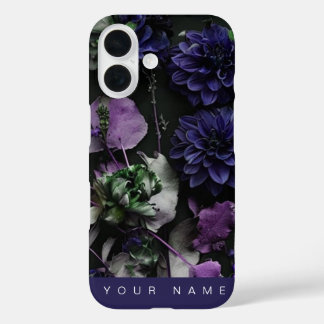 Coques iPhone 16 Bleu fleur foncé