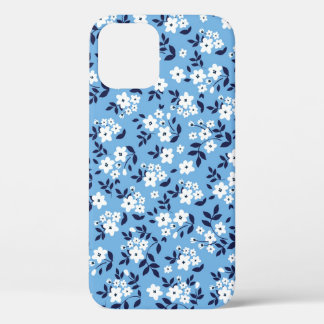 Case-Mate iPhone Case Bleu, Fleurs blanches : Vintage