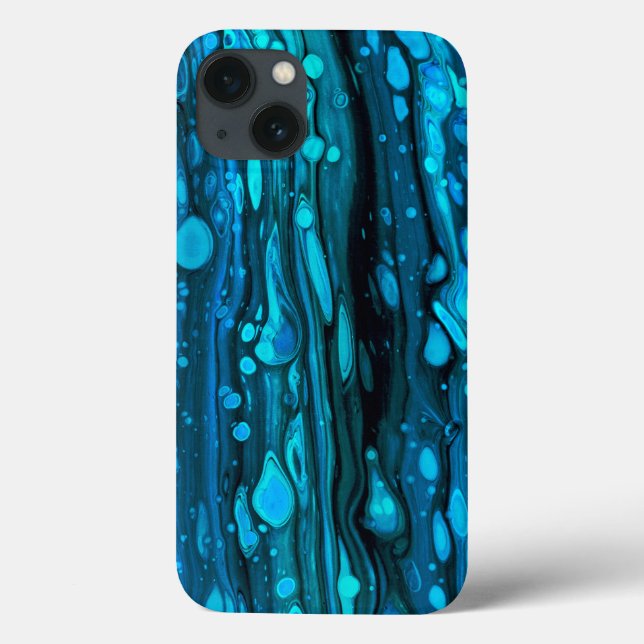 Coques Case-Mate iPhone Bleu gouttes acrylique pourrissant Abstrait Fluid  (Verso)