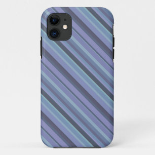 Coque iPhone 11 Bleu-gris bandes diagonales