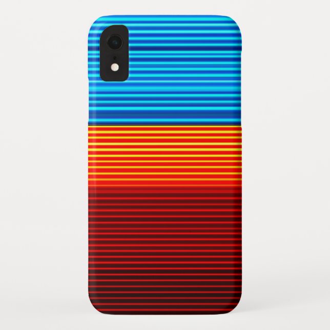Coques Case-Mate iPhone Bleu jaune rouge rayures (Dos)
