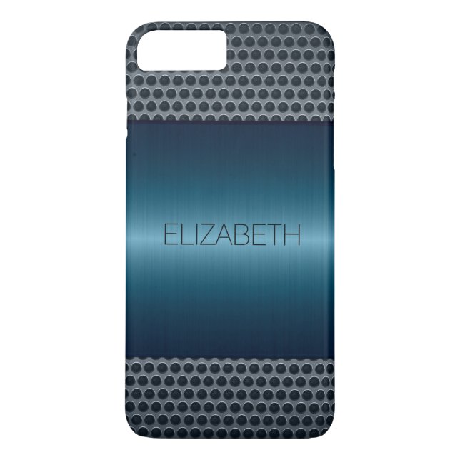 Coques Case-Mate iPhone Bleu Luxe Acier Inoxydable Revêtement métallique (Dos)