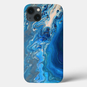 Case-Mate iPhone Case Bleu Marbre Agate Texture Fluide Art