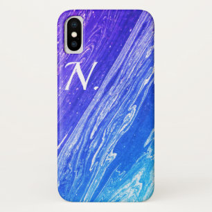 Case-Mate iPhone Case Bleu Marbre poli Pierre Imitation & Monogramme