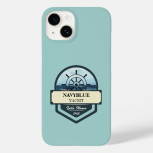 Coque Pour iPhone 14 Bleu Marine Ancre nautique club bateau marina