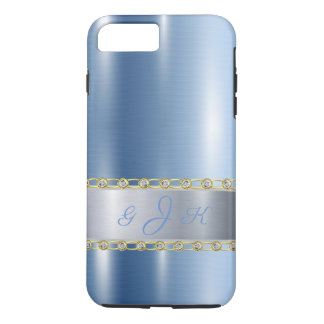 Case-Mate iPhone Case Bleu Métallisé, Personnalisé avec Strass