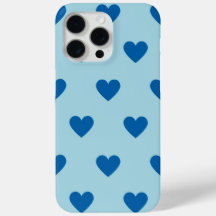 Bleu mignon simple Motif de coeur