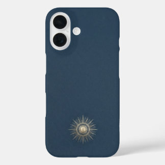 Coques iPhone 16 Bleu Minuit & Or Champagne Soleil Céleste Luxe