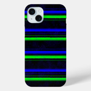Coque iPhone 15 Mini Bleu Noir Grandes Vertes