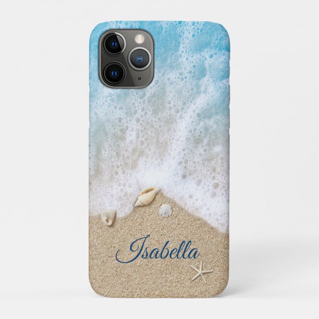Coques Case-Mate iPhone Bleu Ocean Waves & Beach Sand (Dos)