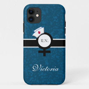 Coques Pour iPhone Bleu océanique+Signe femelle+Casquette/nom