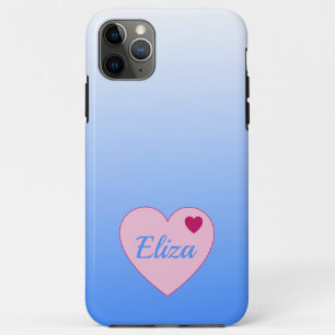Case-Mate iPhone Case Bleu Ombre et Coeur rose pastel