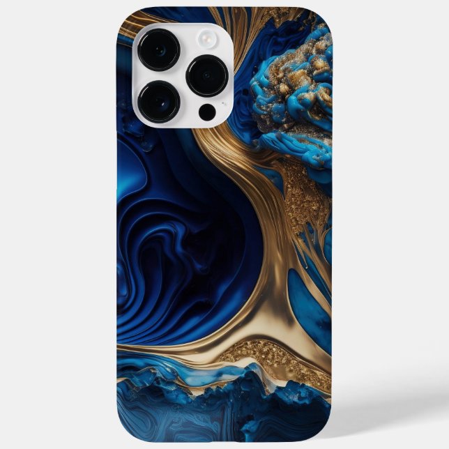 COQUES Case-Mate iPhone BLEU & OR ABSTRAIT LIQUIDE REGARDS SWIRLS (Verso)
