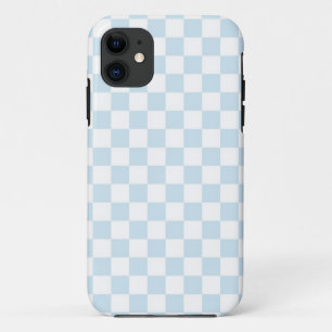 Etui iPhone Case-Mate Bleu pastel et damier blanc