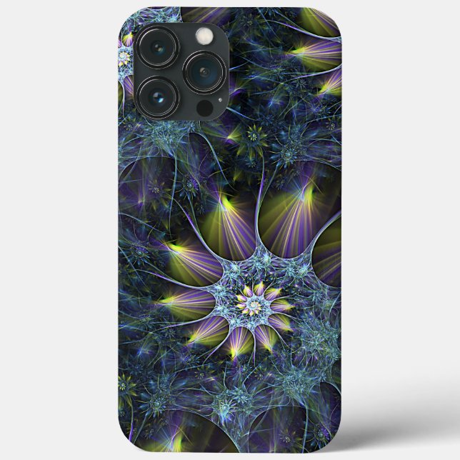 Coques Case-Mate iPhone Bleu pourpre Nautilus Spiral Floral Fractal Motif (Verso)