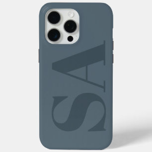 Coque iPhone 15 Pro Max Bleu Poussiéreux Rustique Aquarelle Minimaliste Co