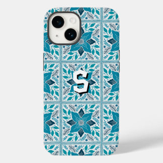 Coque Pour iPhone 14 Bleu Retro Tides de Noël Vibes