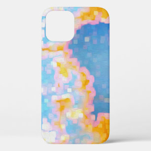 Coques Pour iPhone Bleu rose clair jaune Abstrait