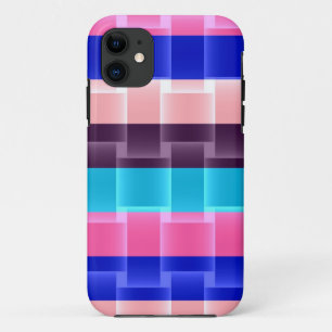 Coque Case-Mate Pour iPhone Bleu rose clair violet Motif Aqua Stripes