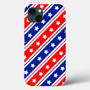 Case-Mate iPhone Case Bleu Rouge Bleu Étoiles et rayures