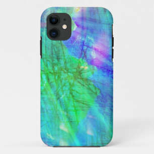 Coque iPhone 11 bleu sans couture d'aquarelle d'arrière - plan